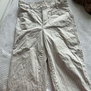 GAP Cream and Navy Striped Pants